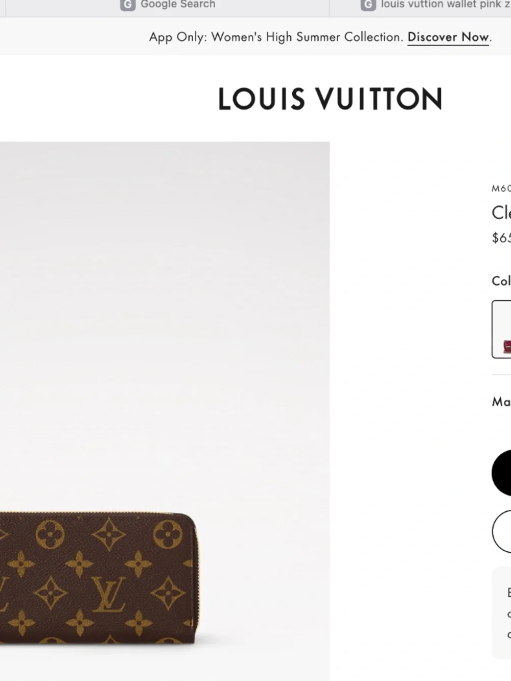 Louis Vuitton Clémence Wallet Monogram